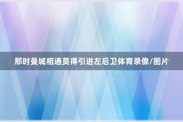 那时曼城相通莫得引进左后卫体育录像/图片
