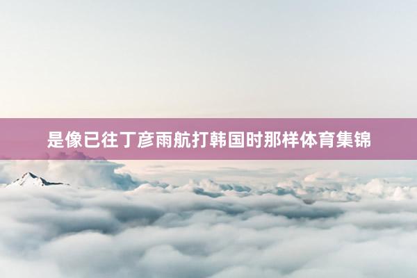是像已往丁彦雨航打韩国时那样体育集锦