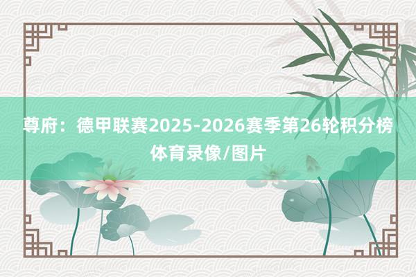 尊府：德甲联赛2025-2026赛季第26轮积分榜体育录像/图片
