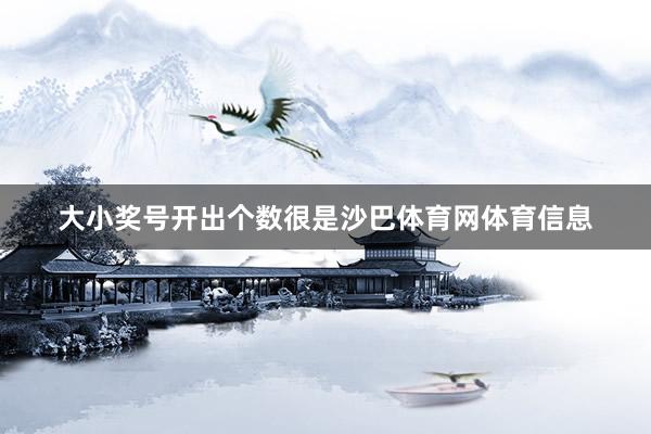 大小奖号开出个数很是沙巴体育网体育信息