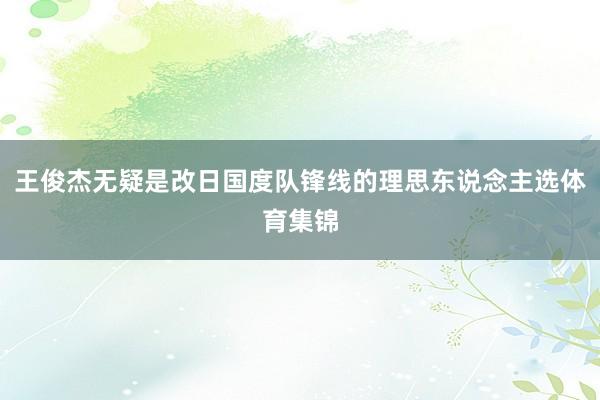 王俊杰无疑是改日国度队锋线的理思东说念主选体育集锦
