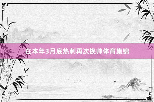 在本年3月底热刺再次换帅体育集锦