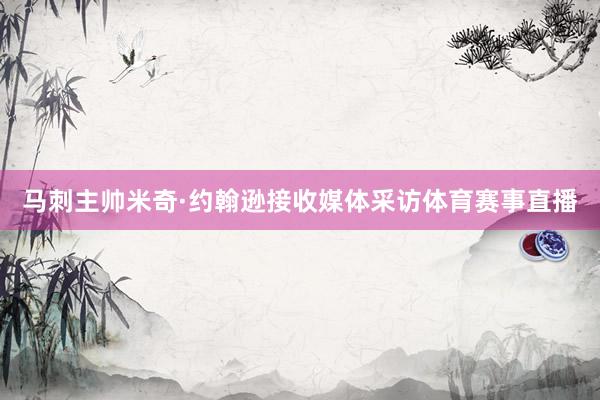 马刺主帅米奇·约翰逊接收媒体采访体育赛事直播